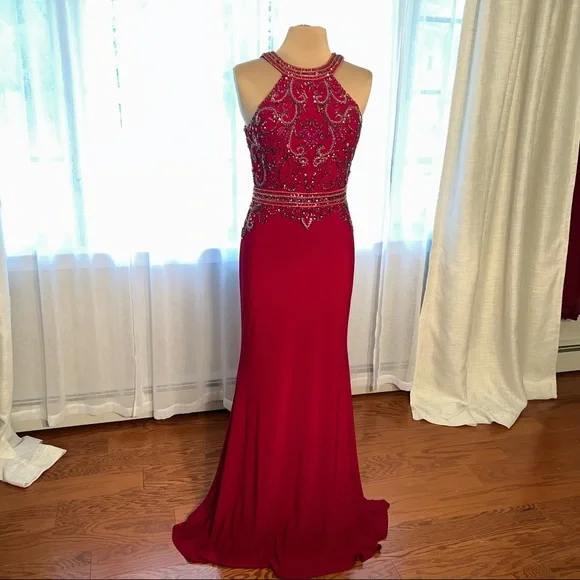 Camille La Vie | Dresses | Enchanting Wine Color Beaded Bodice Gown Great  For Prom Or Formal Occasion | Poshmark